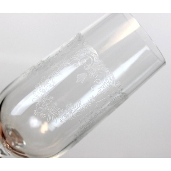 VTG 1980s Cascade Etched Fluted Champagne Glass Czech Import Assoc IMACAS - Picture 6 of 9